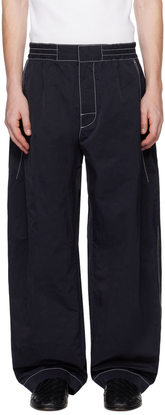 Панталони Bottega Veneta Topstitched Sweatpants Черно | 768000VF4K0, 0