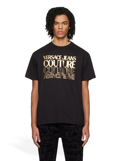 Тениска Versace Bonded T-Shirt Черно | E76GAHT10_ECJ00T