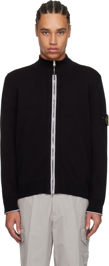 Пуловер Stone Island Stone Island Organic Cotton Zip Cardigan Черно | K1S15 5100018 S00B1, 0