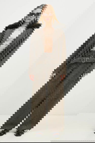 Тениска Marine Serre Marine Serre Tattoo Printed Jersey Second Skin Crewneck Top Бежово | WTS006A.CJER0059, 4