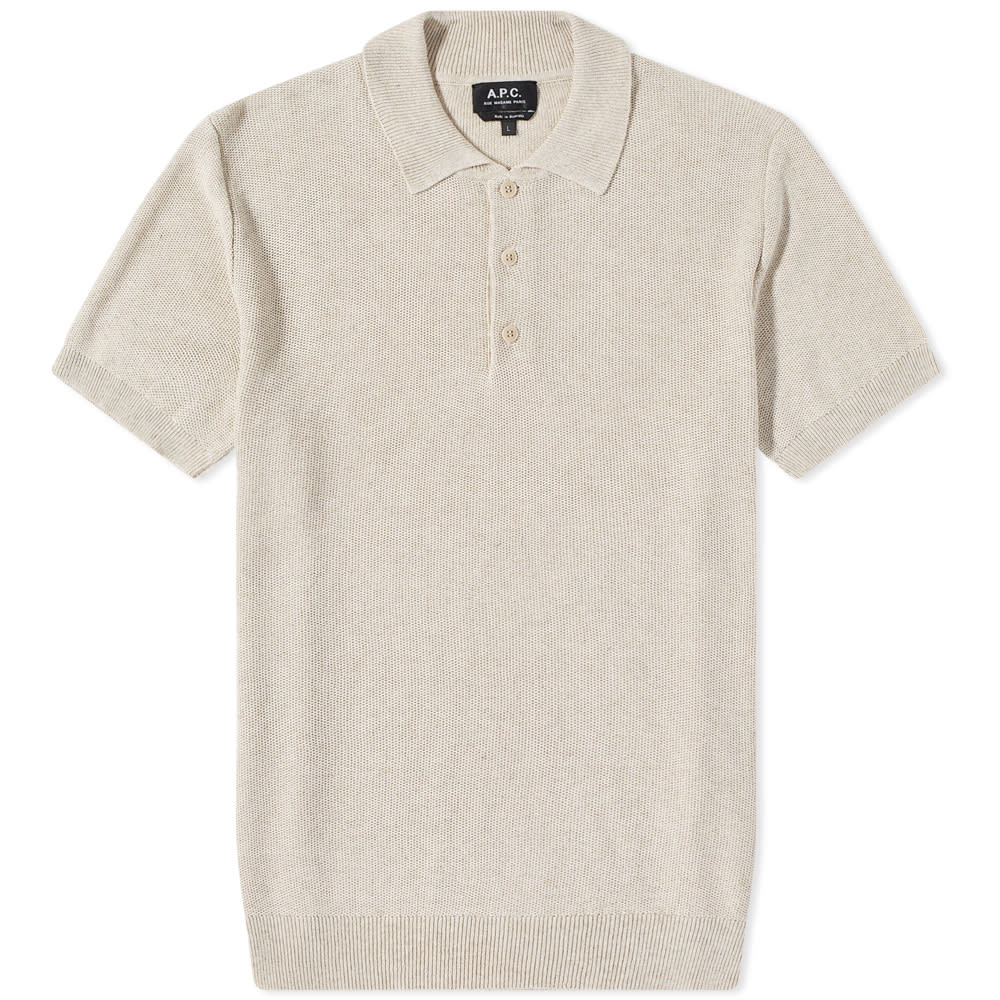 Поло тениска A.P.C. Fred Knit Polo Бежово | VIAJC-H23192-BAA, 0