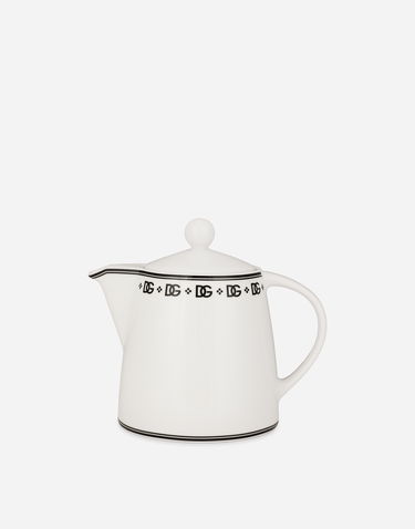 Домашен декор Dolce & Gabbana Dolce & Gabbana Porcelain Teapot with DG Logo Бяло | TC0139TCALHU0082, 0