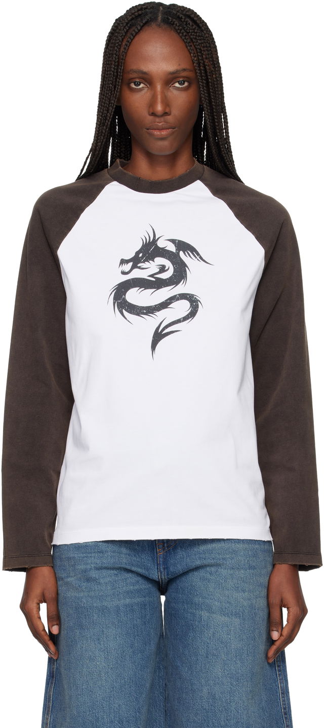 Dragon Graphic Raglan Long Sleeve T-shirt