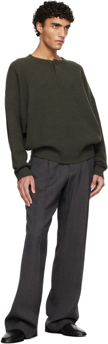 Пуловер Fear of God Long-Sleeve Textured Knit Henley Sweater Зелено | FG25FW20-204LAW-019, 3