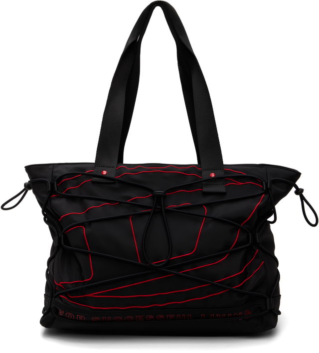 Tech-D M X Tote Bag with Red Cord and Embroidered Detail