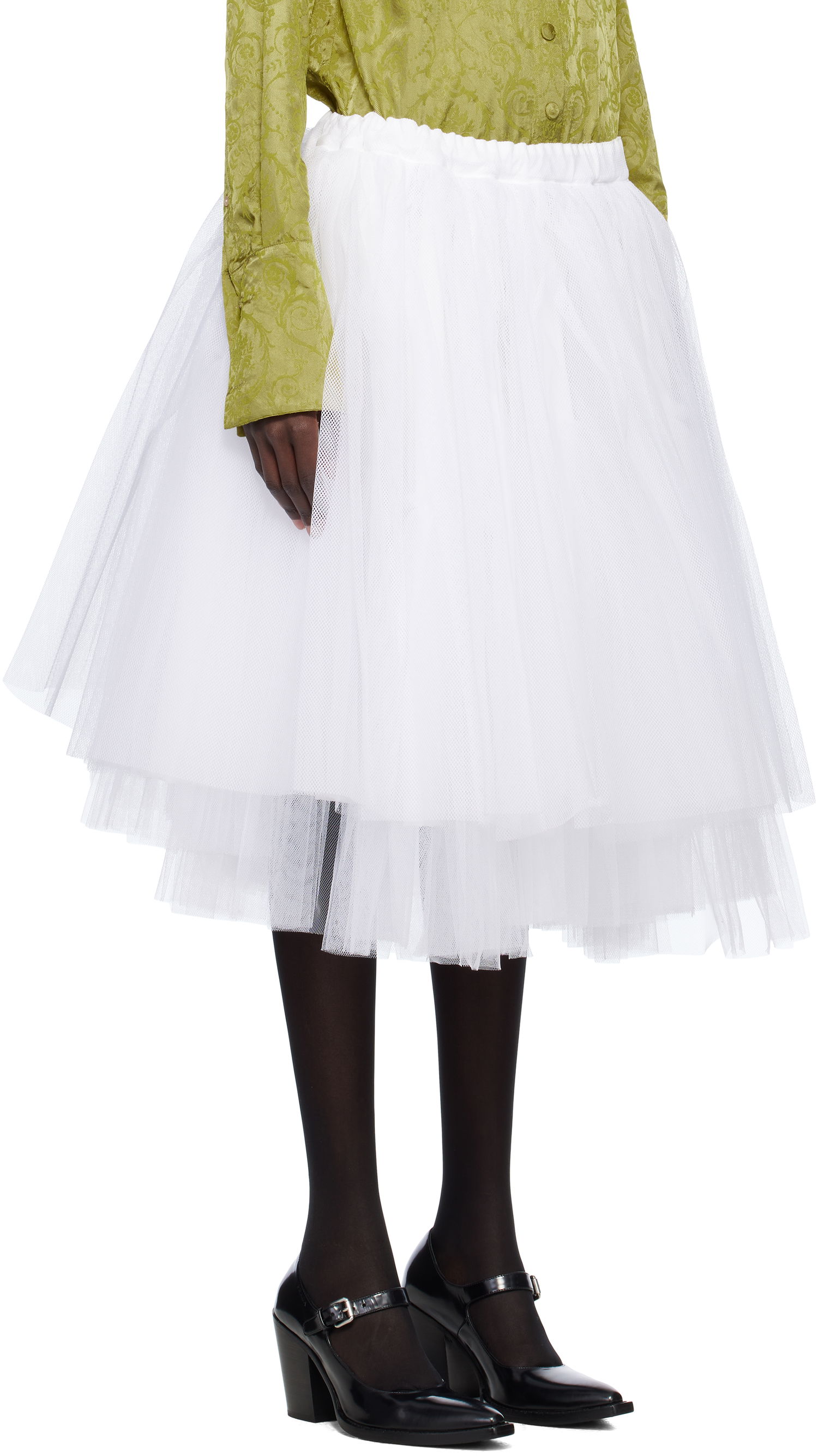 Пола Comme des Garçons Comme des Garçons Tulle Midi Skirt Бяло | GO-S015-051, 1