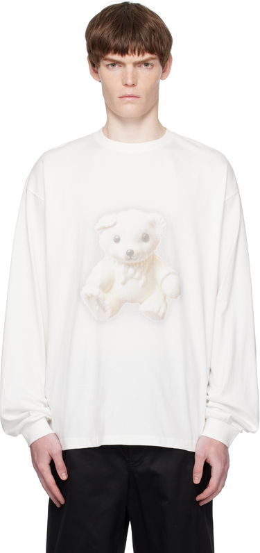 Тениска We11done We11done Glow Teddy Graphic Long Sleeve Tee Бяло | WD-TT2-25-775-U-WH, 0