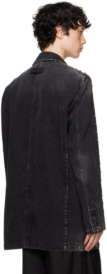 Яке Feng Chen Wang Feng Chen Wang Paneled Denim Blazer Черно | FUF18JK26, 2