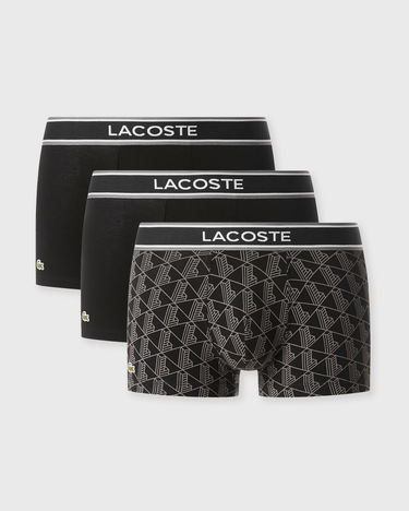 Боксерки Lacoste Pack of 3 Patterned and Plain Elastic Waistband Trunks Черно | 5H4970-031, 2