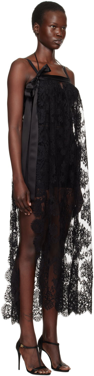 Pокля Dolce & Gabbana Dolce&Gabbana Chantilly Lace Midi Dress Черно | F6JRQT ILMA8, 1