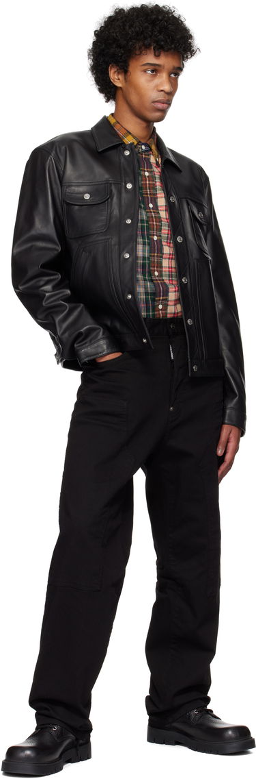 Яке DSQUARED2 Dsquared2 Boxy Jean Leather Jacket Черно | S74AM1571_SY1491, 3