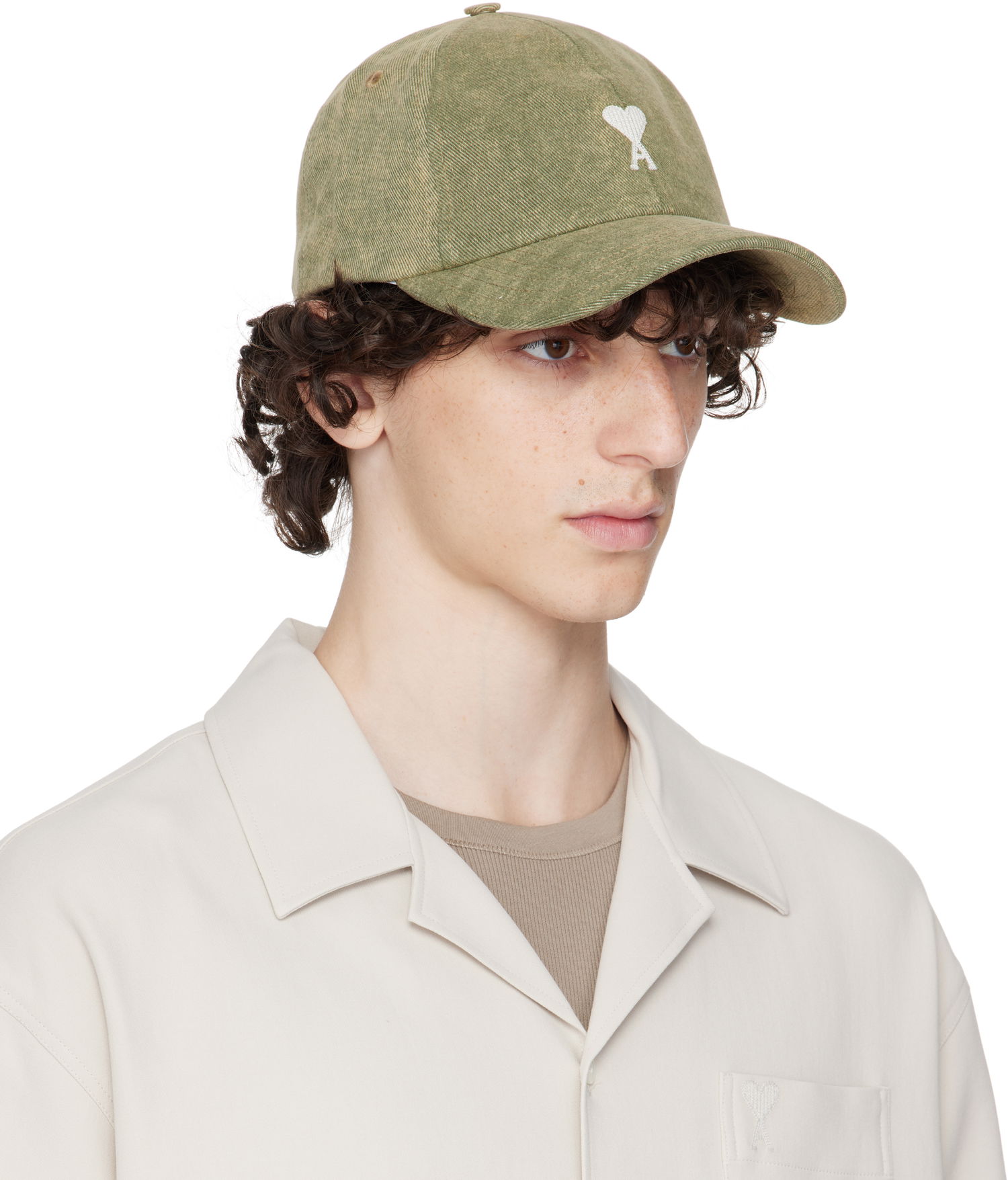 Шапка с козирка AMI AMI Paris Ami de Coeur Cotton Cap Зелено | UCP022.DE0064, 1