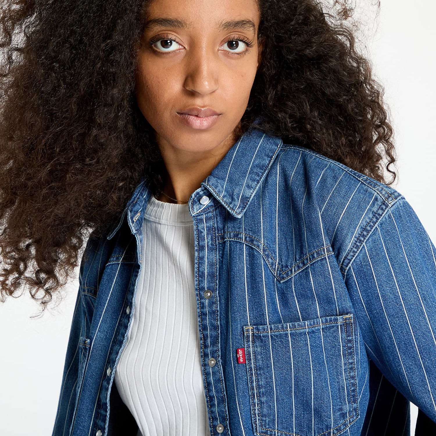 Риза Levi's Teodora Western Shirt Blue Синьо | A7244-0049, 1