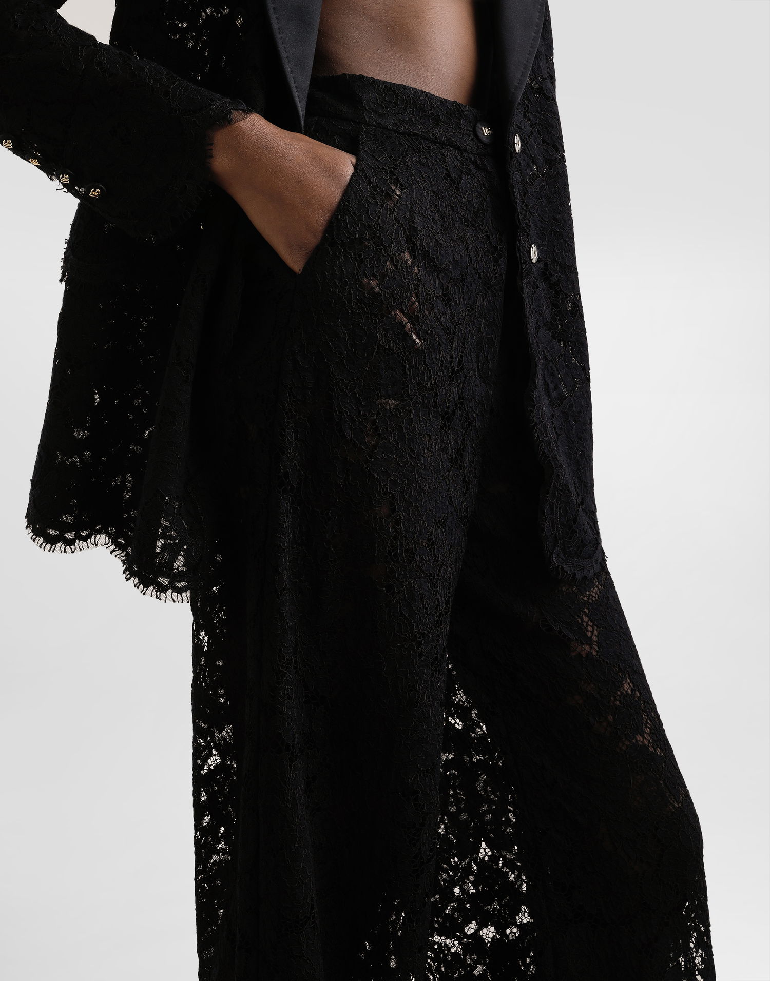 Панталони Dolce & Gabbana Cordonetto Lace Trousers Черно | FTCPTTHLM7LN0000, 1