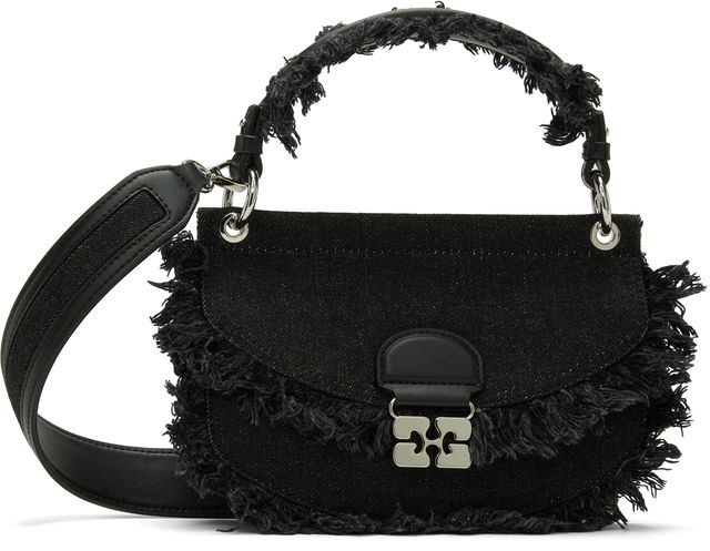 Apo-G Mini Top Handle Fringed Denim Bag