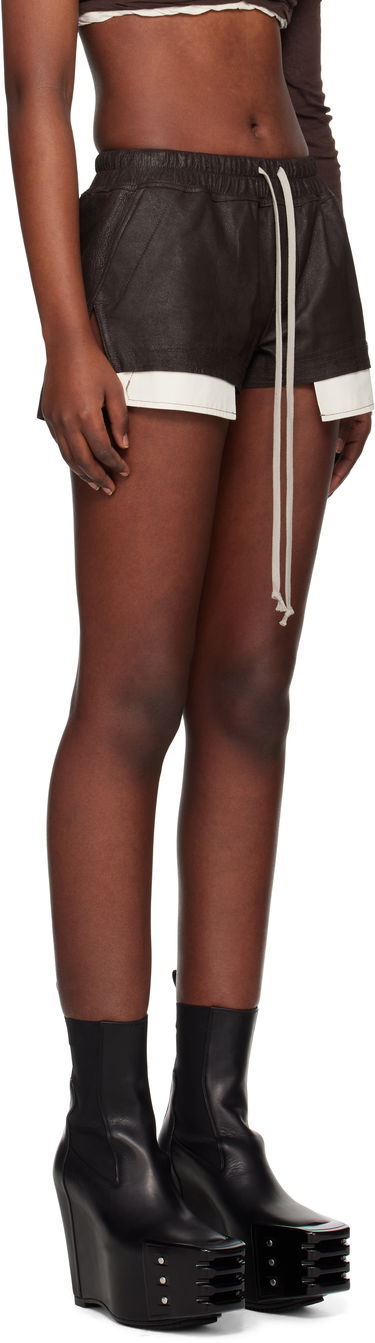 Къси панталони Rick Owens Rick Owens Hollywood Fog Boxer Leather Shorts Черно | RP01E7316 LBA, 4