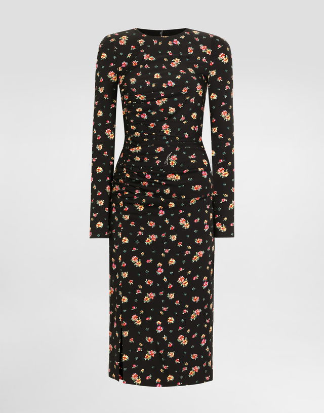 Small Floral-print Charmeuse Dress