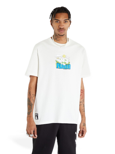 Тениска Puma RIPNDIP x Graphic Tee Warm White Бяло | 62219665