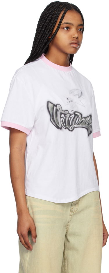 Тениска We11done We11done Crewneck T-Shirt with Rabbit Print Бяло | WD-TT1-23-736-U-PK, 1