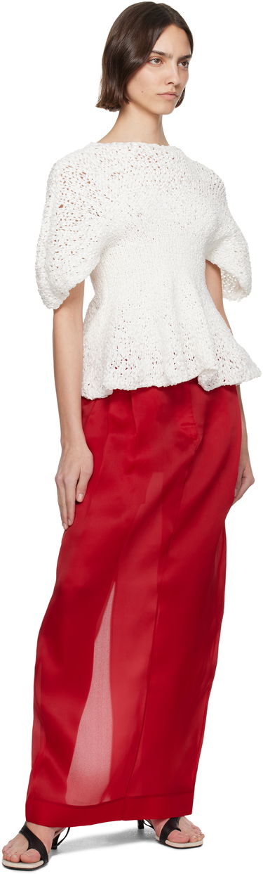 Пуловер Khaite KHAITE Mathilde Peplum Knit Top Бяло | 9812121, 3