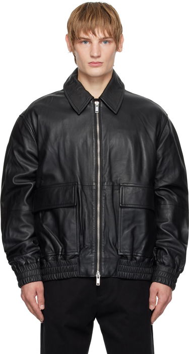 Яке бомбър Studio Nicholson Studio Nicholson Piston Leather Jacket Черно | PISTON SNM - 1115, 0