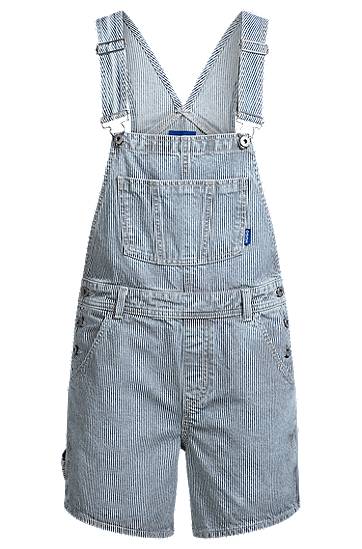 Комбинезон BOSS Striped Denim Short Overalls Синьо | 50537485