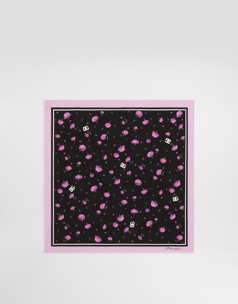 Шал Dolce & Gabbana Carnation-print Silk Twill Scarf 50x50 Многоцветен | FN093RGDDLIHN5XX