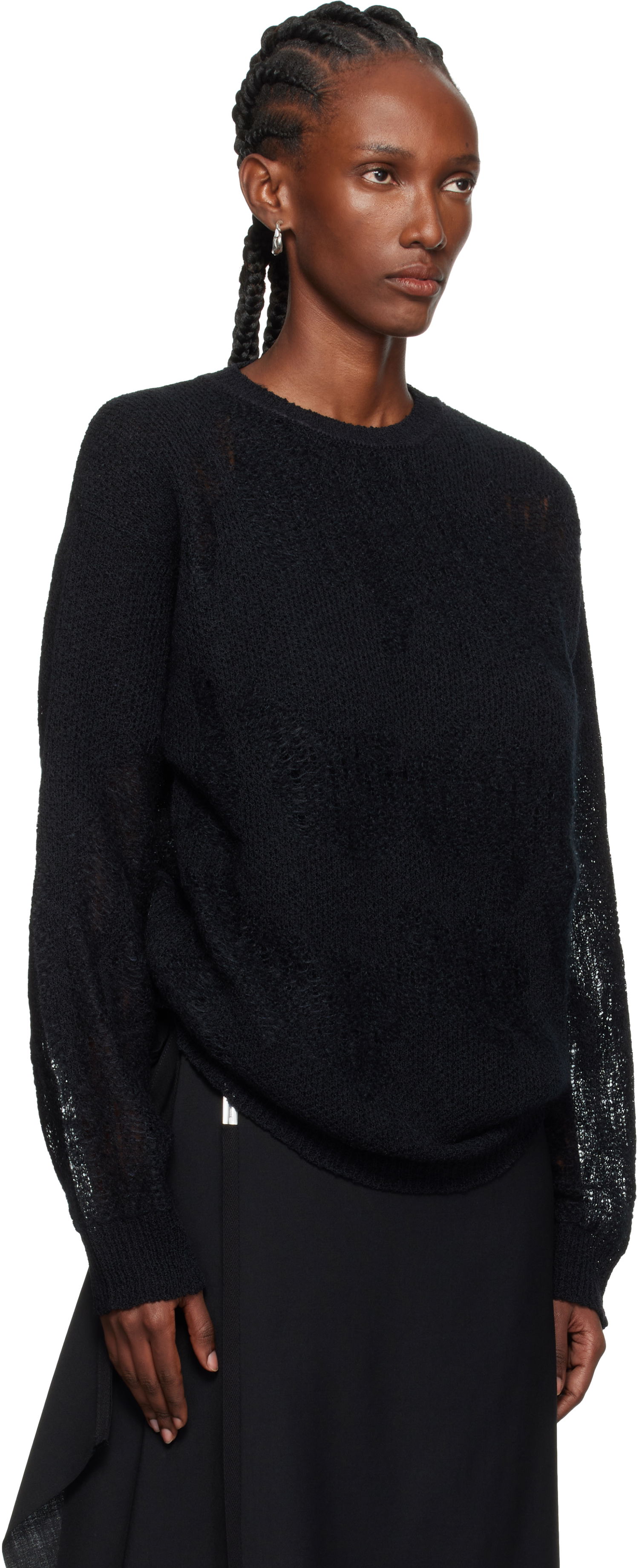 Пуловер Ann Demeulemeester Ann Demeulemeester Lalla Oversize Sweater Черно | 2520-W-KN39-KN070-099, 1