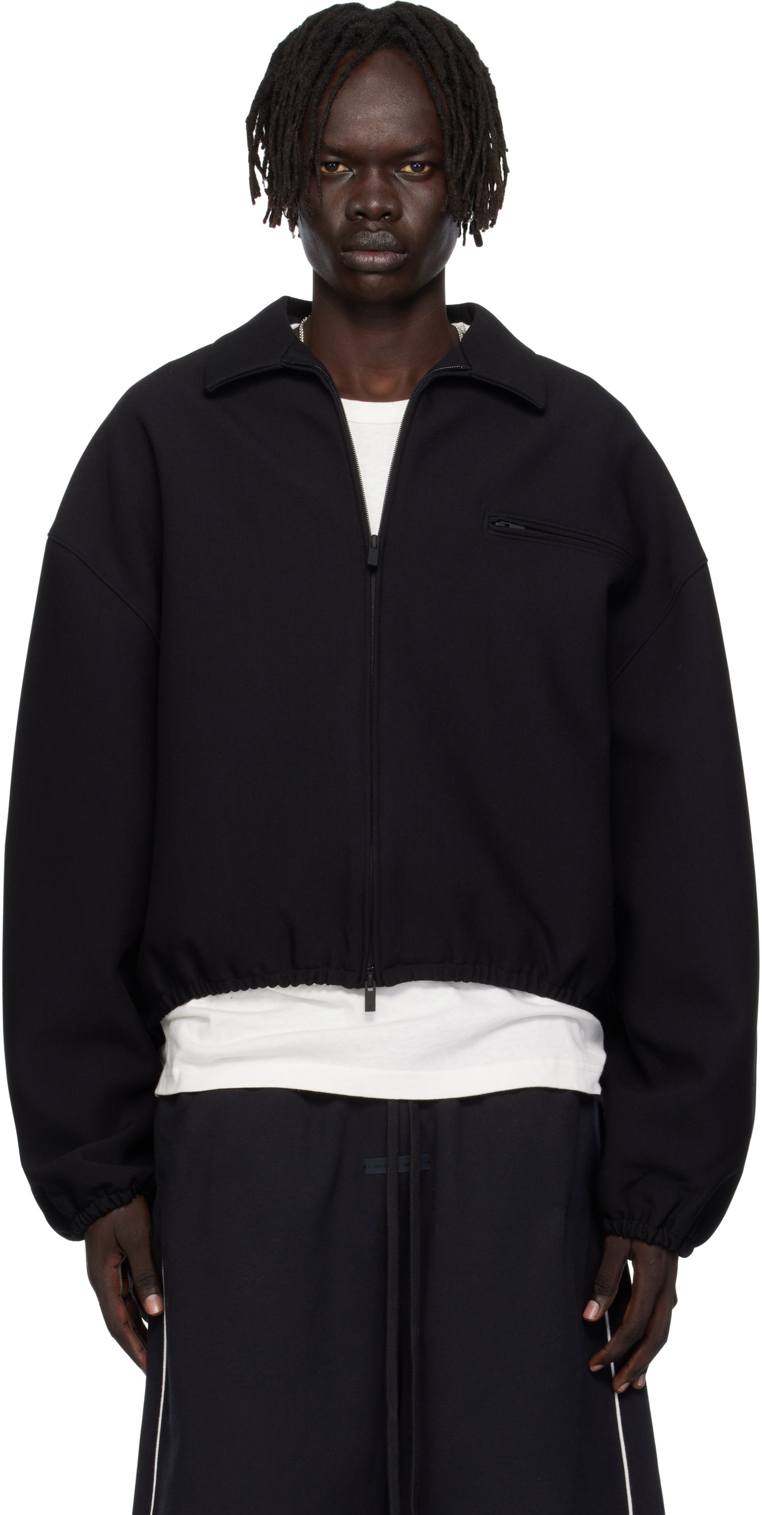 Яке Fear of God ESSENTIALS Bonded Canvas Zip-Up Jacket Черно | 202SP258060F, 0