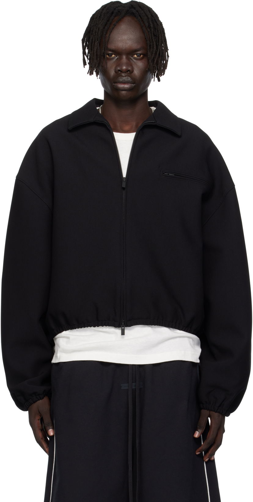 Яке Fear of God ESSENTIALS Bonded Canvas Zip-Up Jacket Черно | 202SP258060F