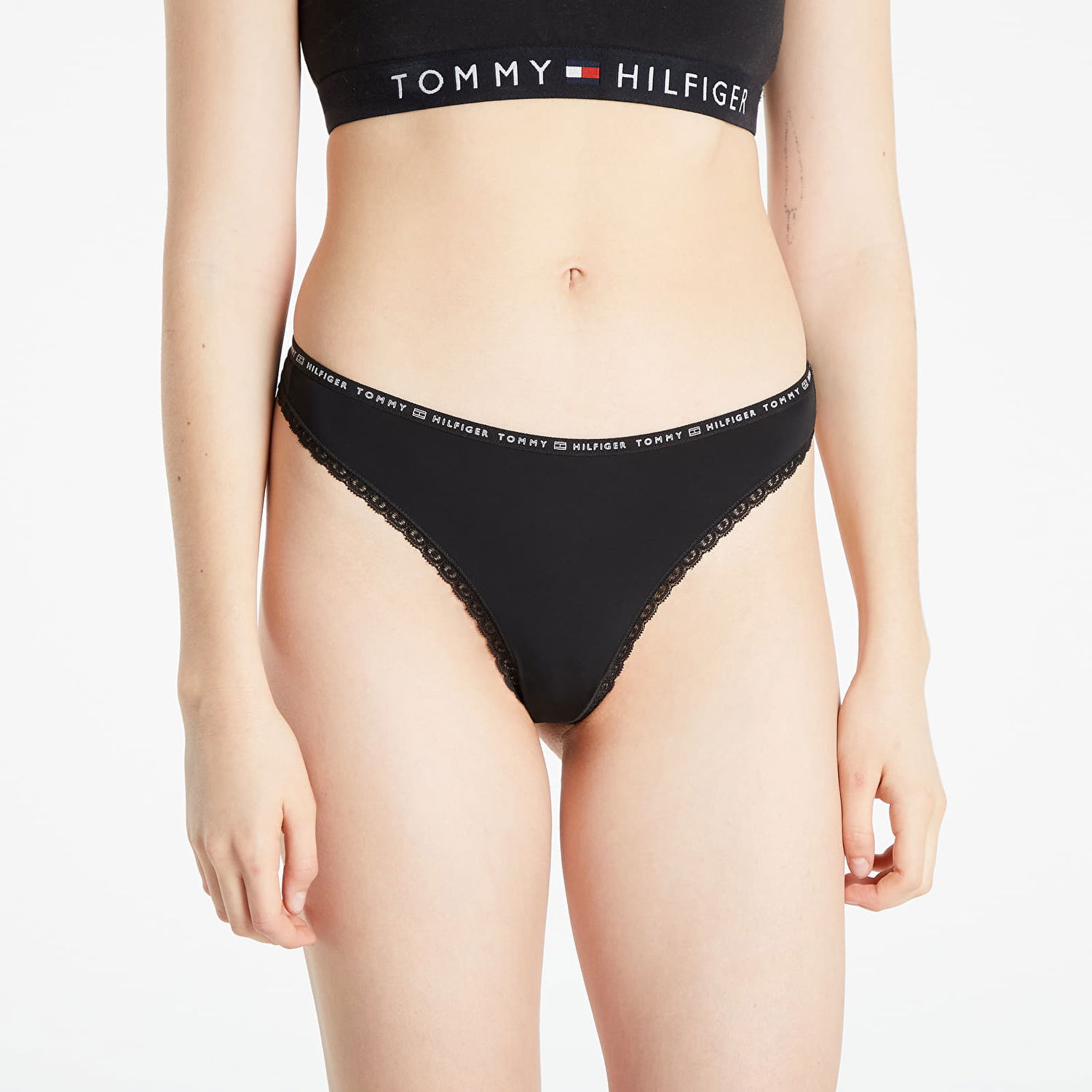 гащички Tommy Hilfiger Lace 3 Pack Thong Черно | UW0UW02824 0R7, 0