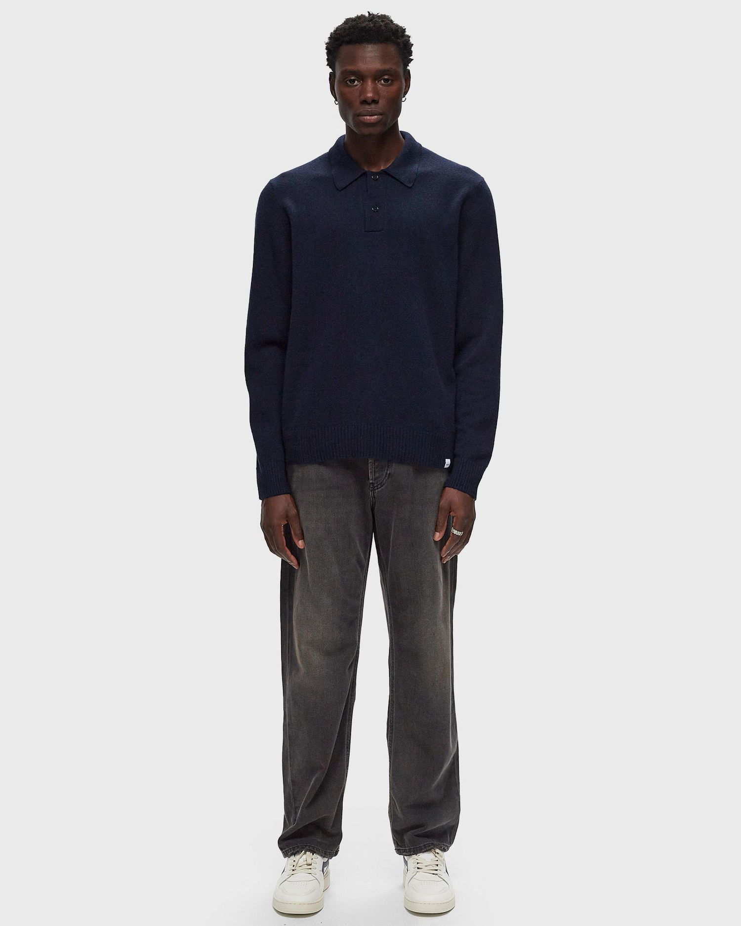 Поло тениска NORSE PROJECTS Standard Merino Lambswool Polo Черно | N45-0621-7004, 1