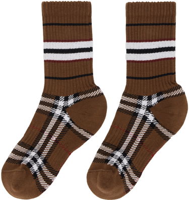 Чорапи Burberry Check Mashup Socks Кафяво | 8059188, 1