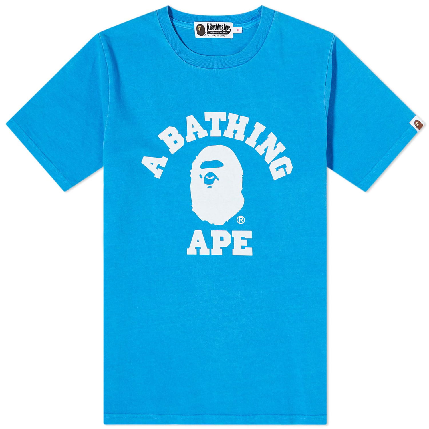 Тениска BAPE Overdye College T-Shirt Blue Синьо | 001CSJ302012L-BLE, 0