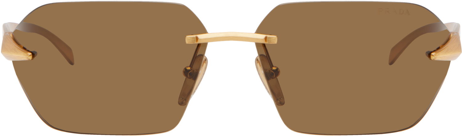 Слънчеви очила Prada Wrap Around Metal Sunglasses Кафяво | 0PR A55S 8056597958486, 0