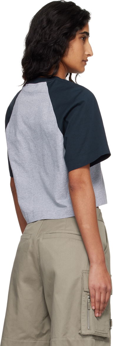 Embroidered Script Cropped Raglan T-shirt, 2