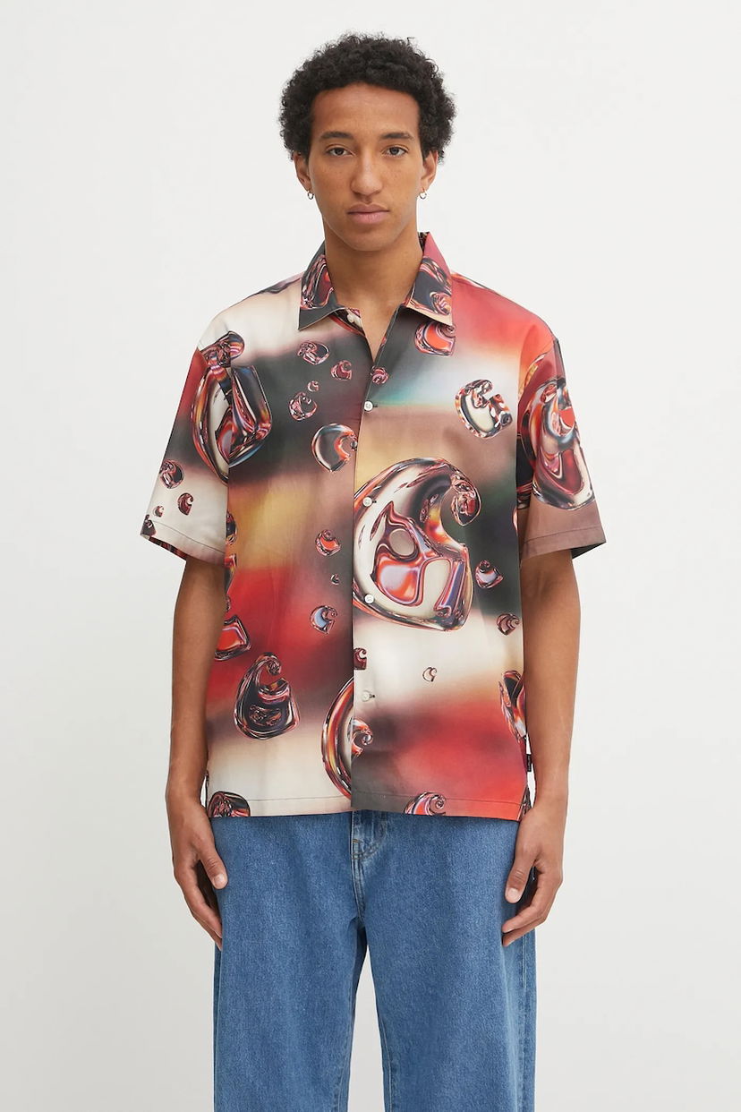 Риза Carhartt WIP Short Sleeve Solar Chrome Relaxed Fit Classic Collar Shirt Многоцветен | I035155.32LXX