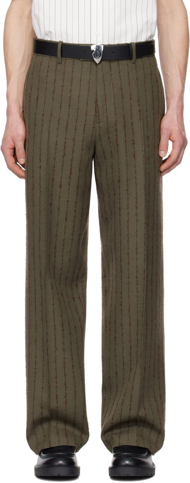 Панталони Burberry Burberry Pinstripe Tailored Trousers Зелено | 8103516, 0