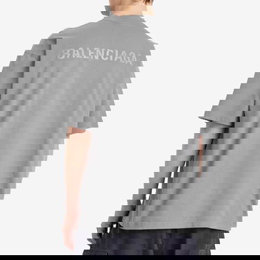Тениска Balenciaga BB Back Reflective Medium Fit T-Shirt, Size Large Сиво | 764235-TQVN1-1675, 3