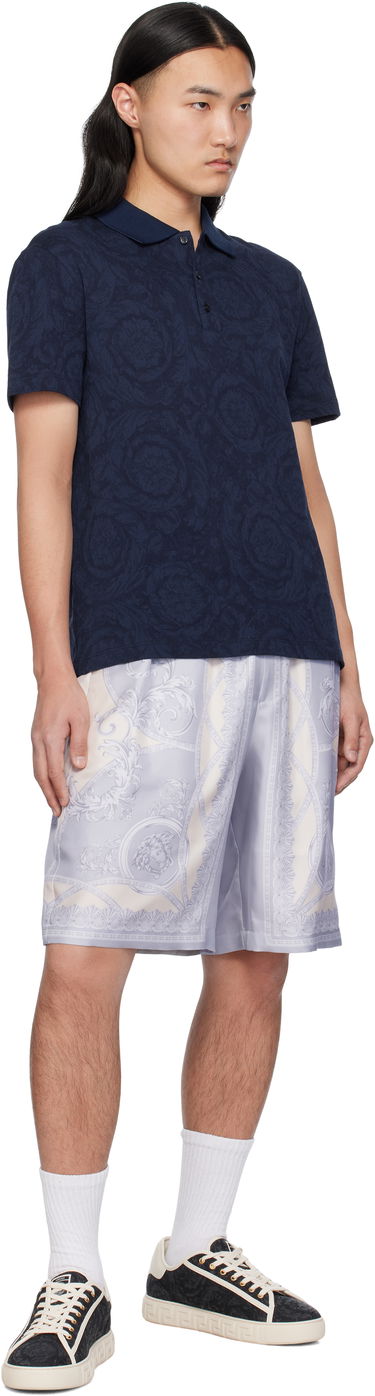Къси панталони Versace Versace 'La Coupe des Dieux' Silk Shorts Лилаво | 1002476_1A11391, 3