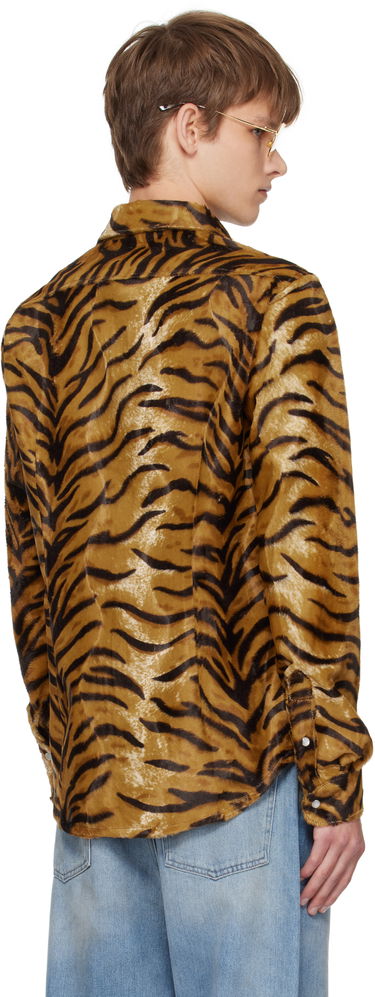 Риза Martine Rose Martine Rose Slim Fit Tiger Print Shirt Кафяво | 483WF06719, 2