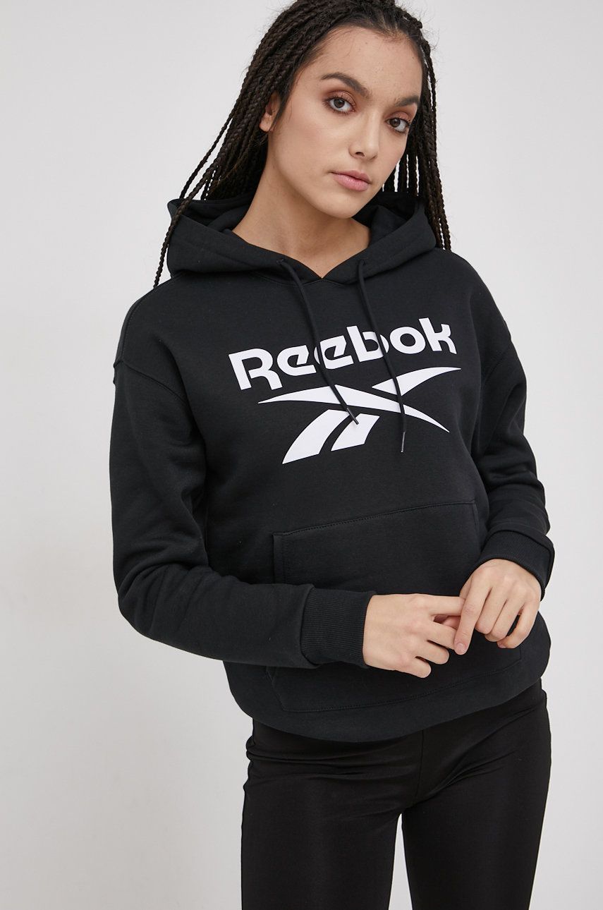 Суитчър Reebok Identity Logo Fleece Pullover Hoodie Черно | GS9392, 0