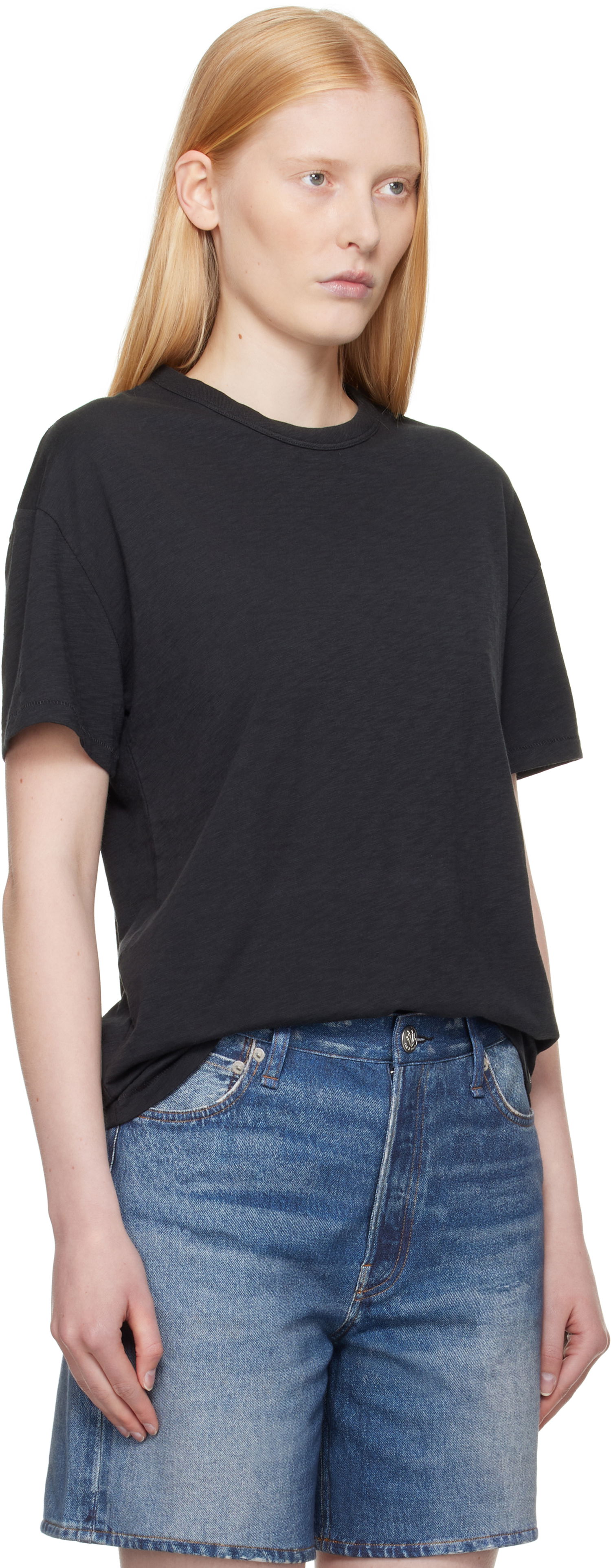 Тениска rag & bone Rag & Bone Boyfriend Mini Slub T-Shirt Черно | WCC23ST059CH59, 1