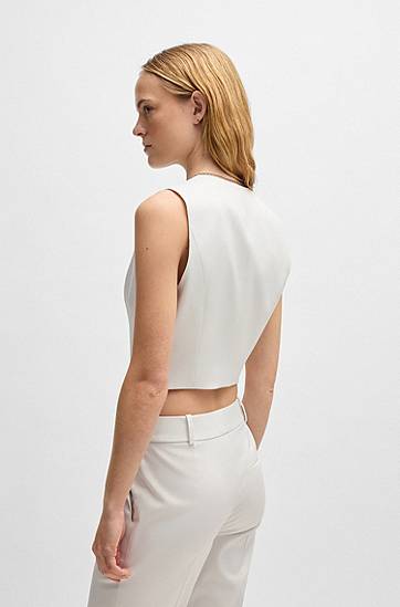 Жилетка BOSS Shimmer Waistcoat Бяло | 50537760, 1
