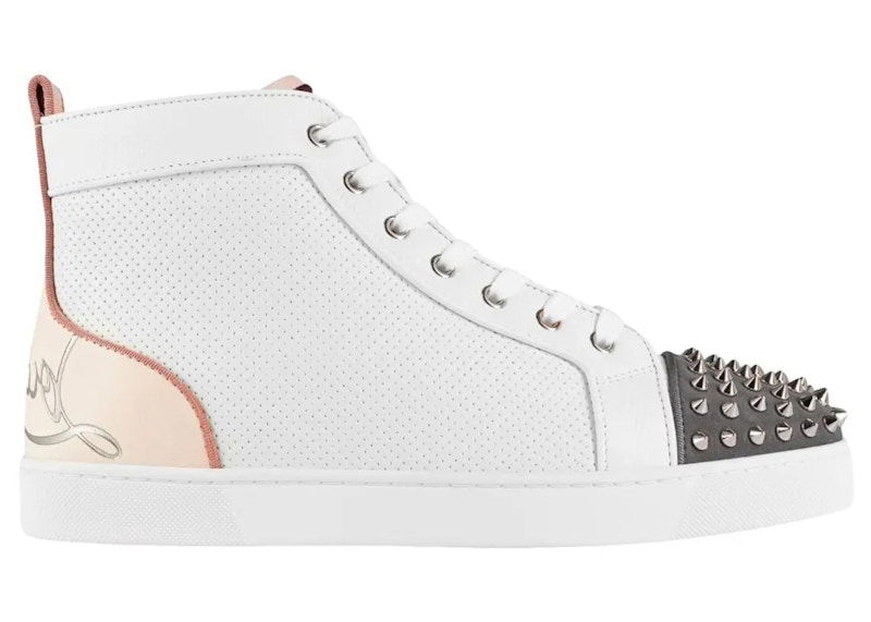 Кецове и обувки Christian Louboutin Fun Lou Spikes Flat Бяло | 3220146 CMA3, 0
