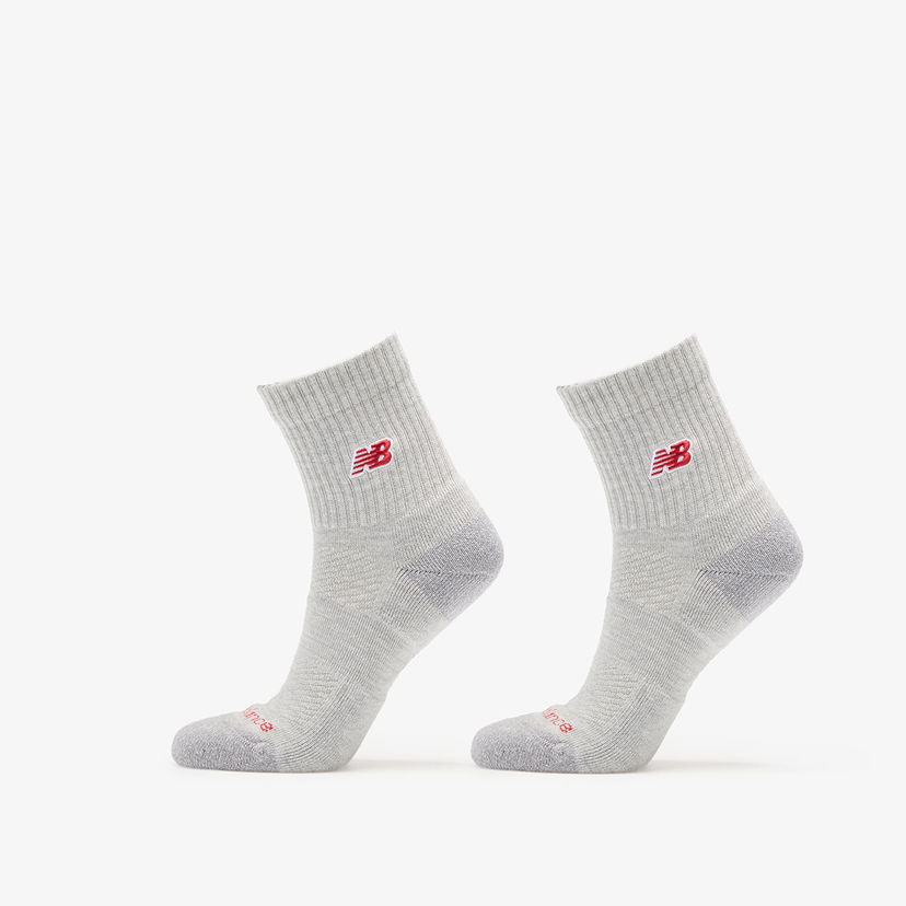 Чорапи New Balance Active Premium Crew Quarter 2-Pack Сиво | LAS25304AG