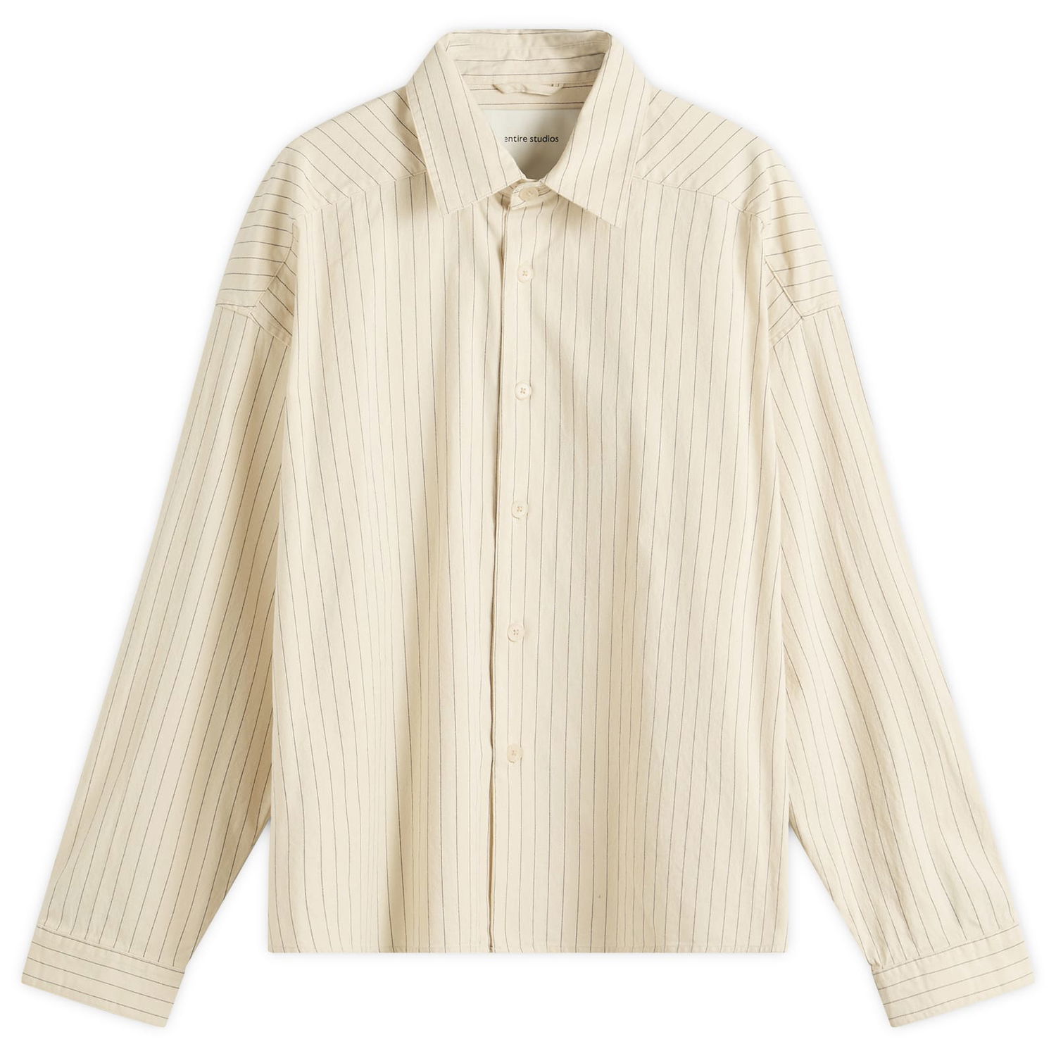 Риза Entire Studios Entire Studios Miller Striped Shirt, Size Small Бежово | ESU-S25-2007-IR, 0