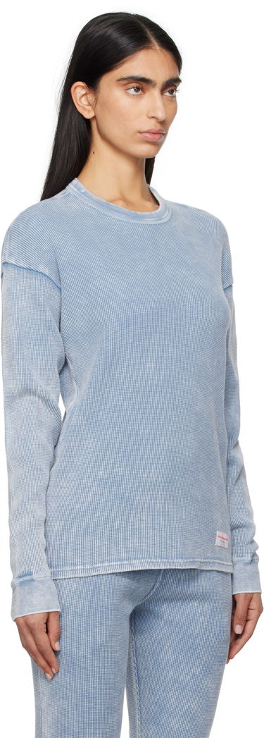 Пуловер Alexander Wang Alexander Wang Long Sleeve Waffle Knit T-shirt Синьо | UC4221611W, 1