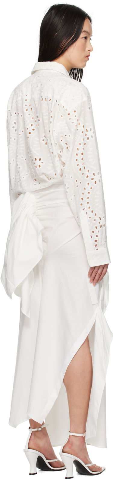 Pокля Ottolinger Ottolinger Deconstructed Shirting Midi Dress Бяло | 10650010601, 2