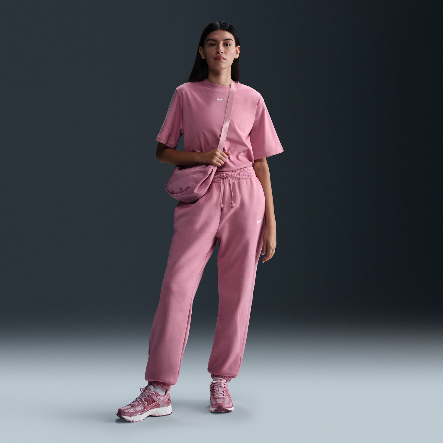 Тениска Nike Sportswear Phoenix Fleece High-Waisted Loose Fit Pants Розово | FZ5996-699, 1